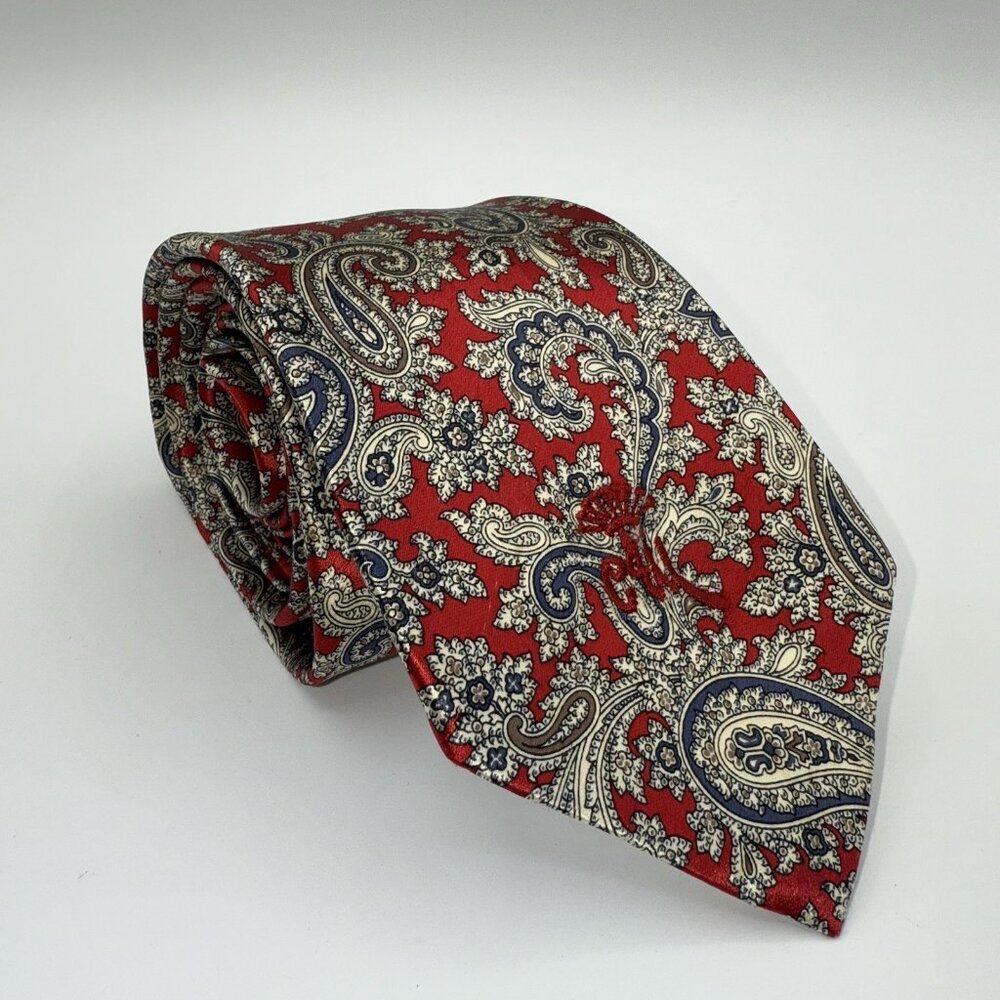 Countess Mara Sistine Men's Satin Silk Paisley Tie Necktie New York 55" Long